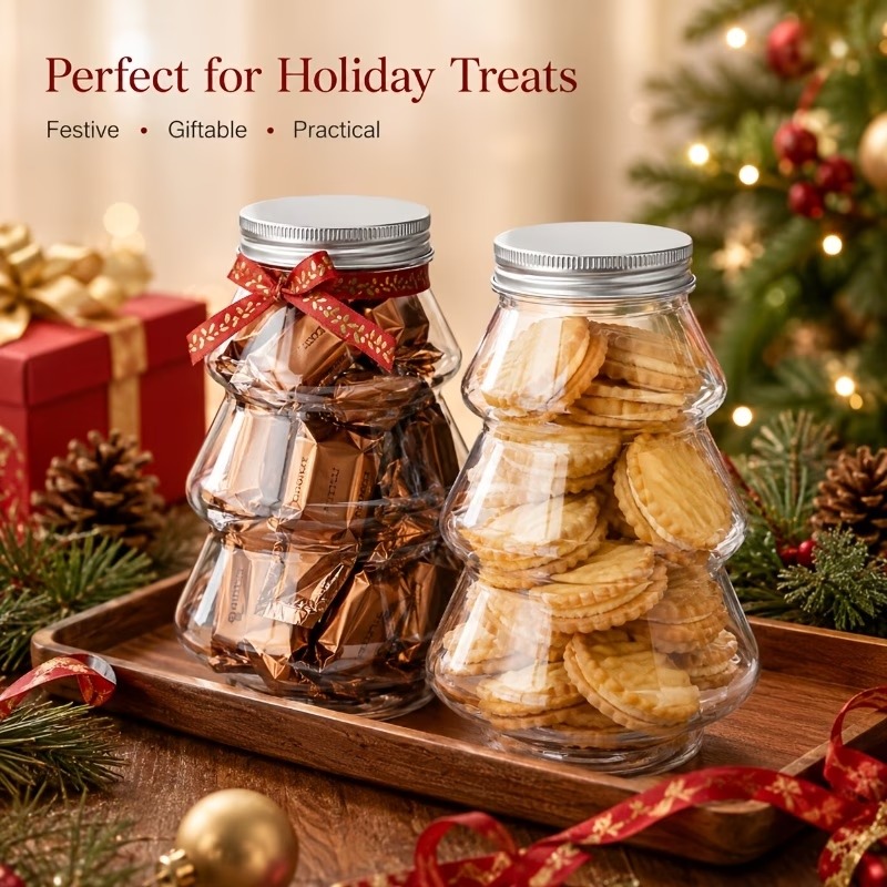 Xmas Food Snacks - Kerstboom-sneeuwpopvormige DIY-voedselcontainer - Kerstfeestdecoratie fles, ideaal