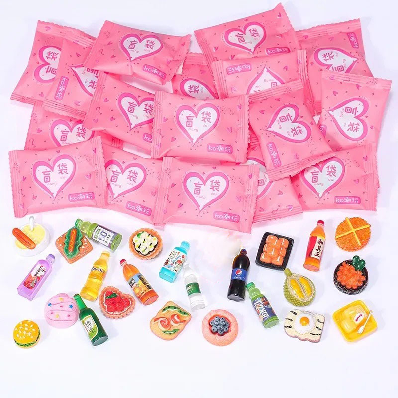 Food Snacks For Party - Tas in willekeurige stijl Miniatuurvoedsel Speelgoed