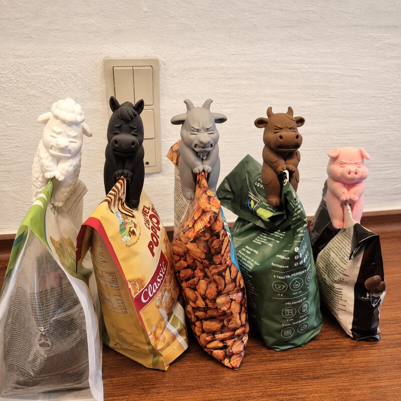 Food Snacks For Party - 3D-geprinte boze dieren snackzakclips, 6 designs