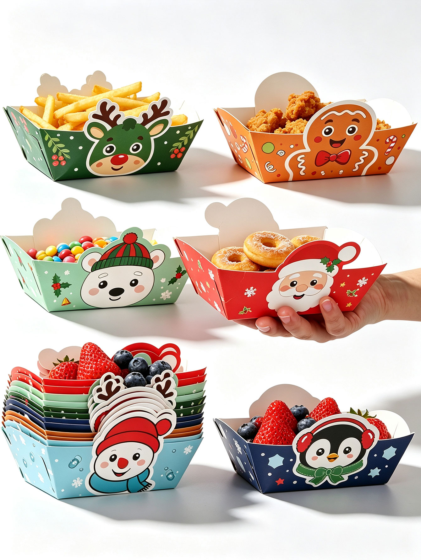 12 stuks/kerst cartoonfiguren  - Xmas Food Snacks recensie en prijs